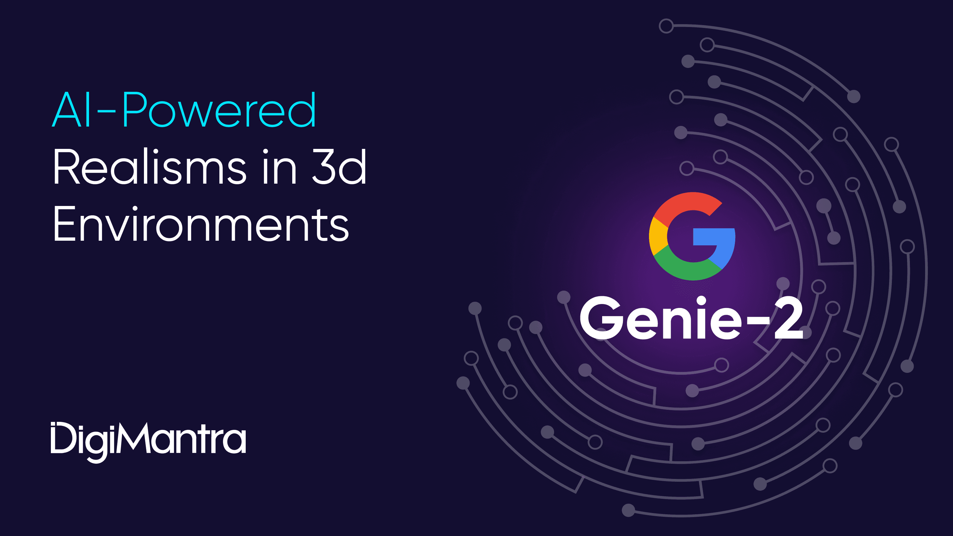 a banner picture of Google Genie-2, highlighting its AI-powered capabilities for creating realistic 3D environments.